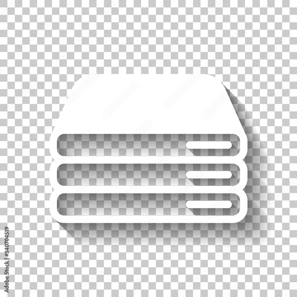 Poster database server, backup data, computer network, cloud hardware. white icon with shadow on transparen