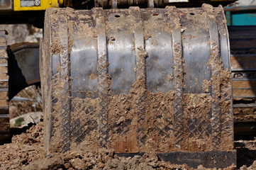 Excavator bucket in detail