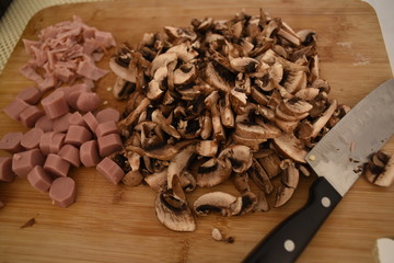 dried mushrooms on wooden table