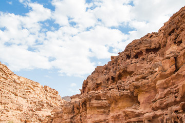 Fototapeta na wymiar Colored canyon with red rocks. Egypt, desert, the Sinai Peninsula, Dahab.