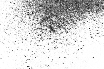 Obraz premium Cigarette ash isolated on white background, texture top view