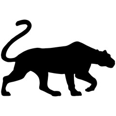 Panther  icon. Black silhouette of wild cat