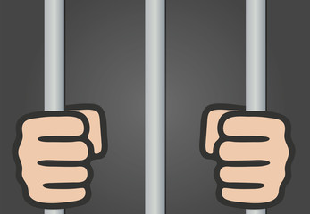 Hands behind bars