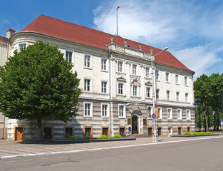 Fototapeta na wymiar The building of the administration of the city of Sovetsk. Kaliningrad region