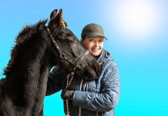 Pretty woman with the horse