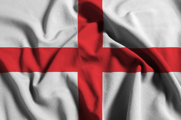 Flag of Freiburg im Breisgau, Germany, with waving fabric texture	
