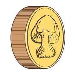 The gold coin digital illustration 