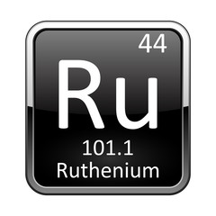 The periodic table element Ruthenium. Vector illustration
