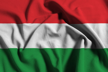 Flag of Mittenwalde, Germany, with waving fabric texture	
