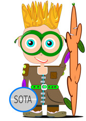 Tarot card representing the jack of clubs