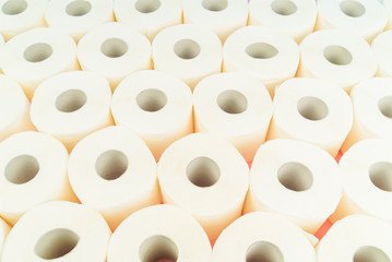 Conceptual image of new toilet paper rolls