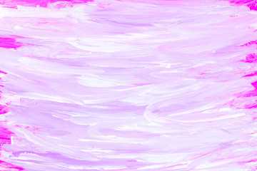 Abstract pink painted background. Abstract art background. Pattern with liquid paints. Acrylic paint texture with pink brush strokes. Blank for wallpaper