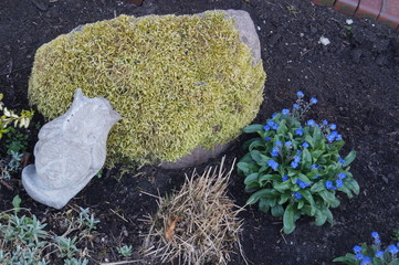 Garten Stein Deko Blume Beet 