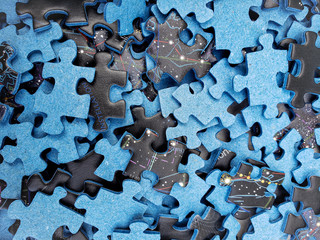 pieces of an incomplete puzzle jigsaw