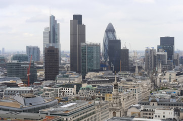 London. View of the London city area from the observation deck of St Paul's Cathedral