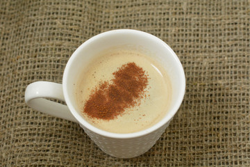 Brazilian aromatic coffee in a white cup 