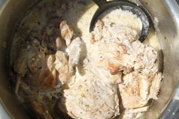 French rabbit with cream and mustard gourmet