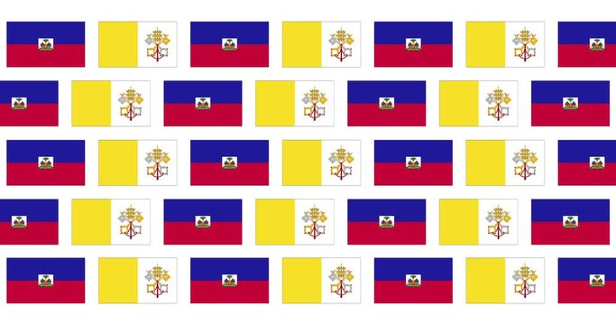 Haiti Vatican City Holy See Flags Loop Background