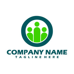 Fototapeta premium Abstract community logo icon vector design. Creative agency, social work