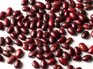 Red kidney beans isolated with white background stock image.
