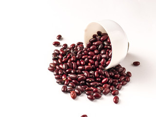 Red kidney beans isolated with white background stock image.