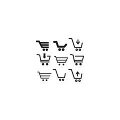 corf basket set vector icon Magnifying Vector icon shopping; shop; line;