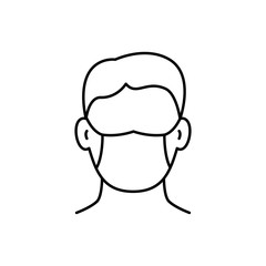 Man in protective mask linear icon on white background. Editable stroke