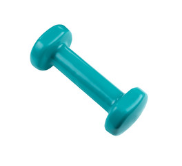 Isolated blue dumbbell
