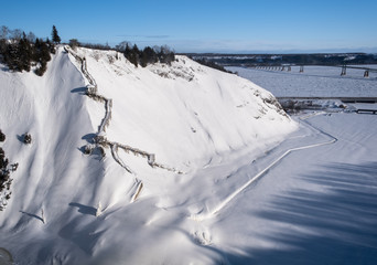 Montmorency waterfalls at winter.