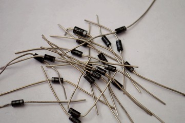 close-up of semiconductor diodes
