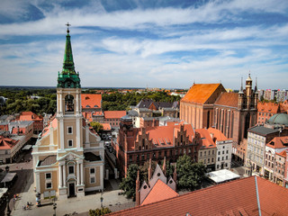 Rooftop panorama of Torun Old Town, Poland - obrazy, fototapety, plakaty