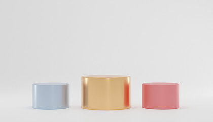 Empty white podium with hipster abstract  presentation background, 3d illustration pedestal for display composition, ,mock up cosmetic platforms for creative Minimal concept.