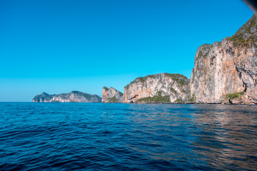 Coast and cliffs of Phi Phi Island, Krabi Province, Thailand