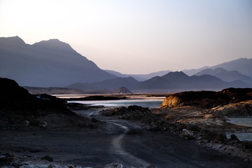 Landscape view of lake Assal