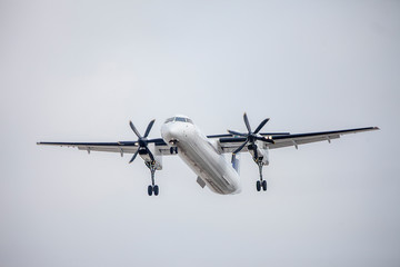 Airplane coming in for a landing.