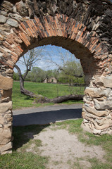 Fototapeta na wymiar Stone Archway from a Spanish Mission in Texas