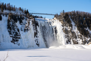 Montmorency waterfalls at winter.