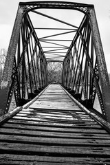 empty and abandoned railroad bridge