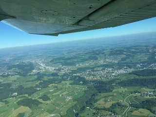 Naklejka na ściany i meble Flug über die Schweiz