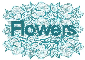  A set of floral elements