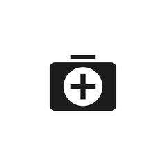 Flat designed medicine chest Vector icon . Lorem Ipsum Illustration design