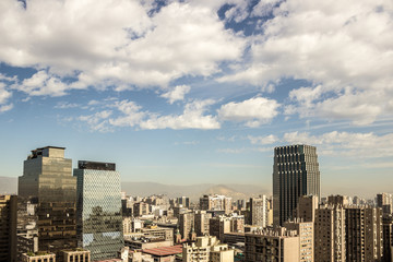 panoramic landscapes of buildings with clouds