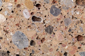 Surface of a conglomerate from the Alps in Southern Germany, so called Nagelfluh - obrazy, fototapety, plakaty