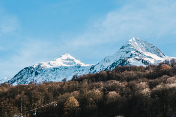 snow covered mountains