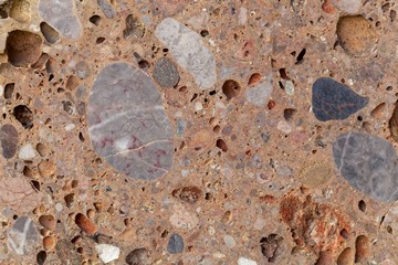Surface of a conglomerate from the Alps in Southern Germany, so called Nagelfluh