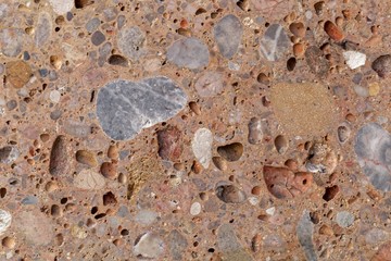 Surface of a conglomerate from the Alps in Southern Germany, so called Nagelfluh