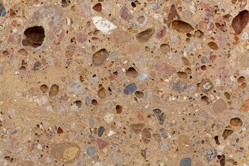 Surface of a conglomerate from the Alps in Southern Germany, so called Nagelfluh
