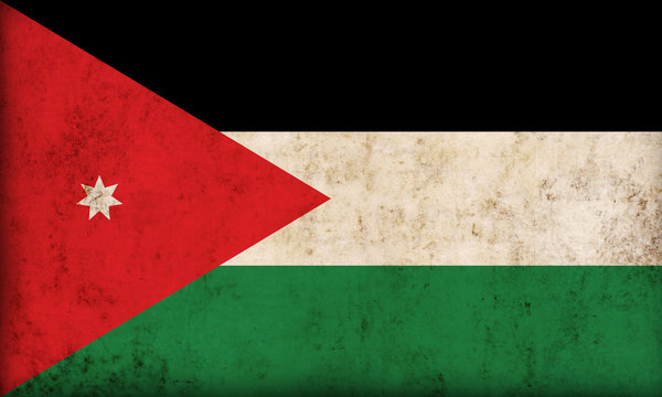 Jordanian flag on grunge background