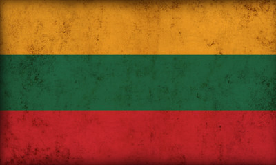 Lithuanian flag on grunge background