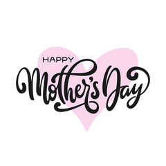 Fototapeta premium Mothers day greeting card hand drawn lettering. Vector illustration.